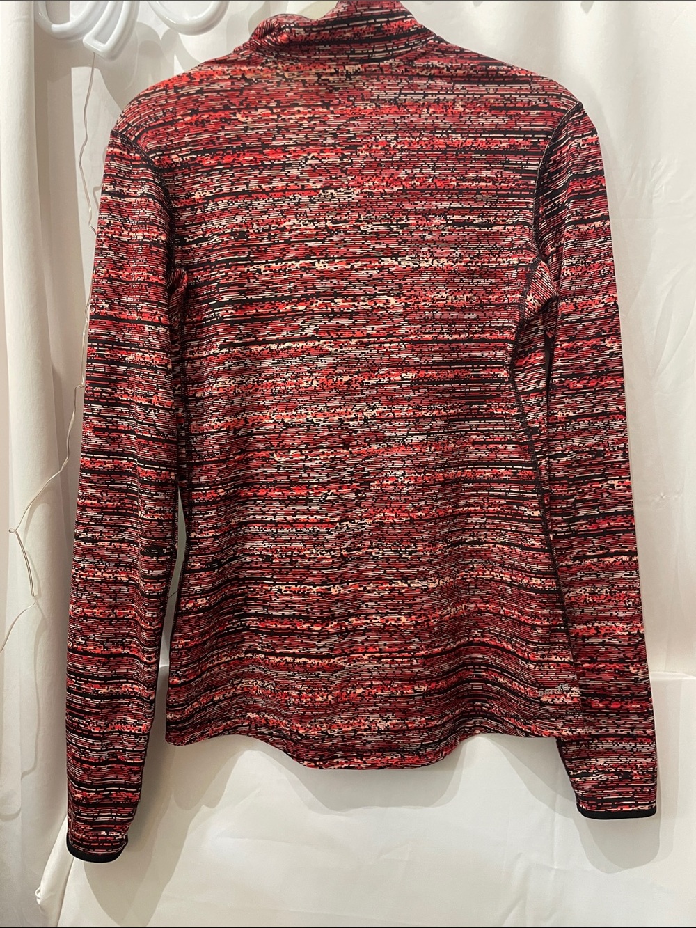 Nike Women’s Red Multi-Stripe Zip-Up Performance Sweater - Picture 4 of 5